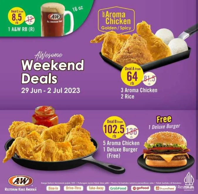 Promo AW Restoran Weekend Deals edisi 29 Juni-2 Juli 2023