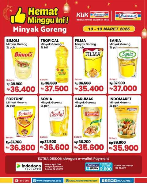 Promo Minyak Goreng di Indomaret Hemat Minggu Ini 13-19 Maret 2025