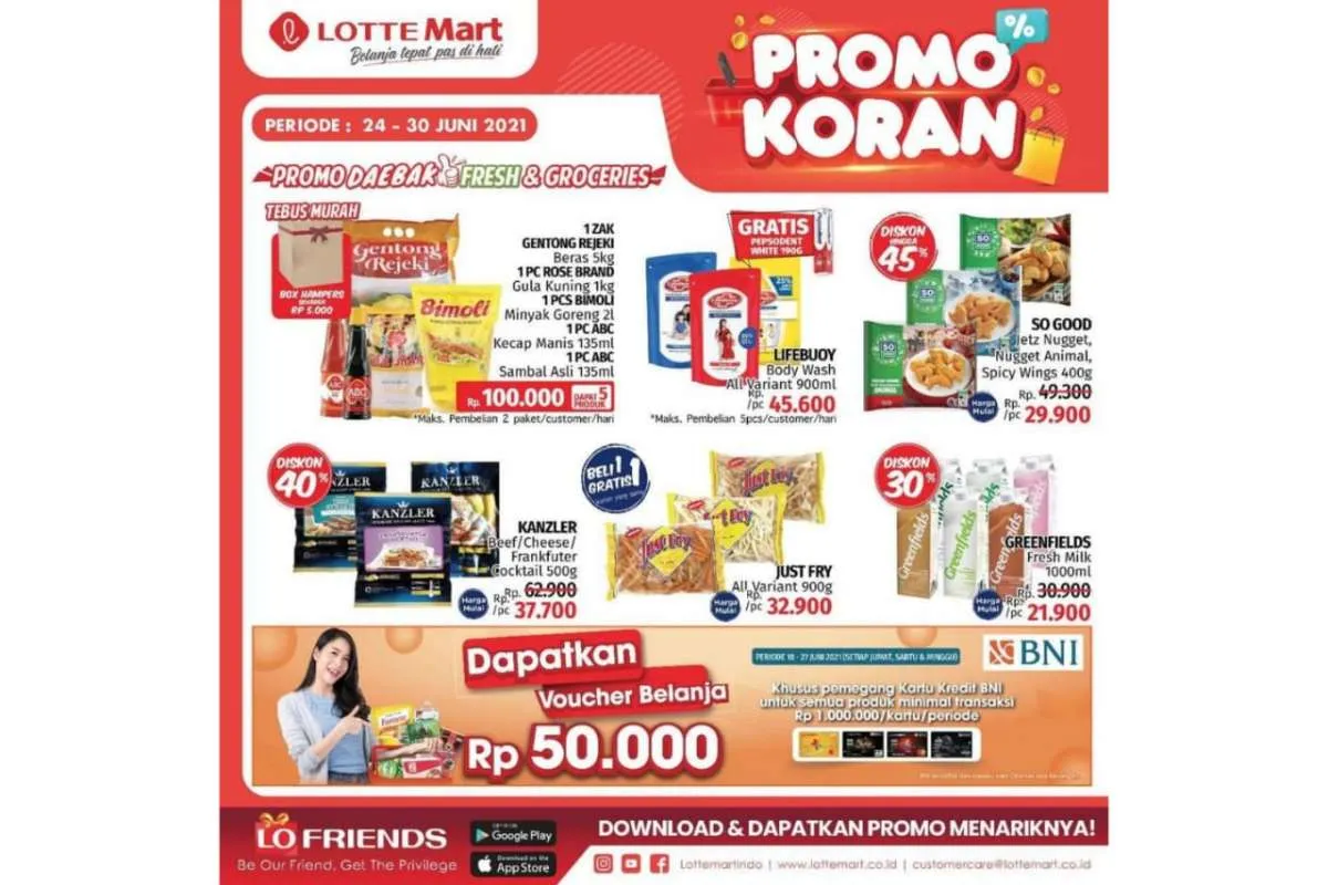 Promo Lotte Mart weekday 29 Juni 2021, belanja hemat di hari kerja!