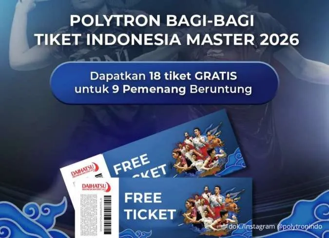 Cuma 3 Hari! Polytron Bagi-Bagi Tiket Nonton Indonesia Masters 2026 Gratis