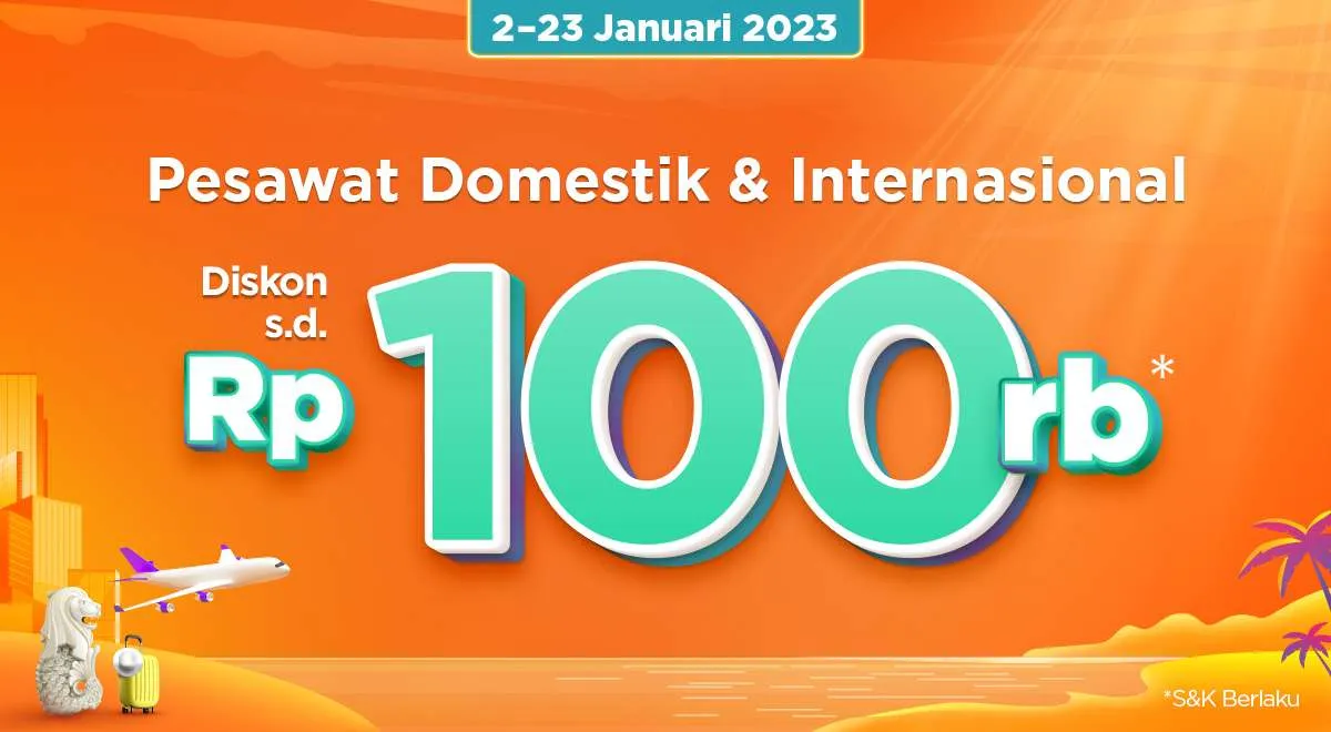 Promo PegiPegi Time, Diskon Tiket Pesawat Domestik & Internasional Hingga Rp100.000