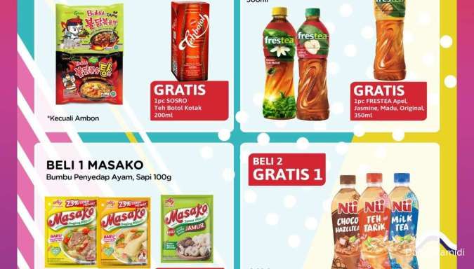 Promo Alfamidi Terbaru hingga 31 Oktober 2024, Beli 1 Samyang Gratis 1 Teh Botol