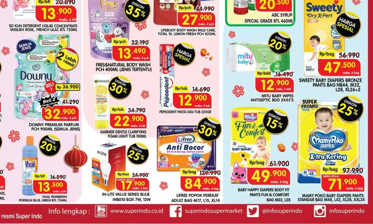Promo Superindo Weekday Januari 2025, Popok Bayi Sweety dan Pepsodent Harga Spesial