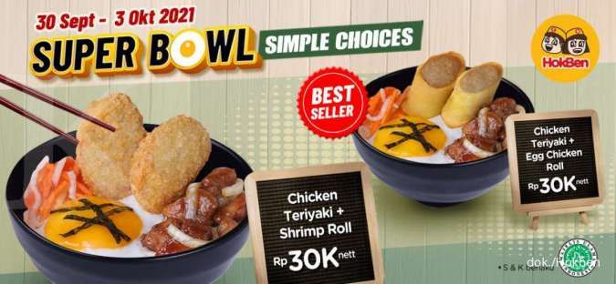 Promo Hokben 1 - 3 Oktober, Semua Menu Super Bowl Rp 30.000 Saja