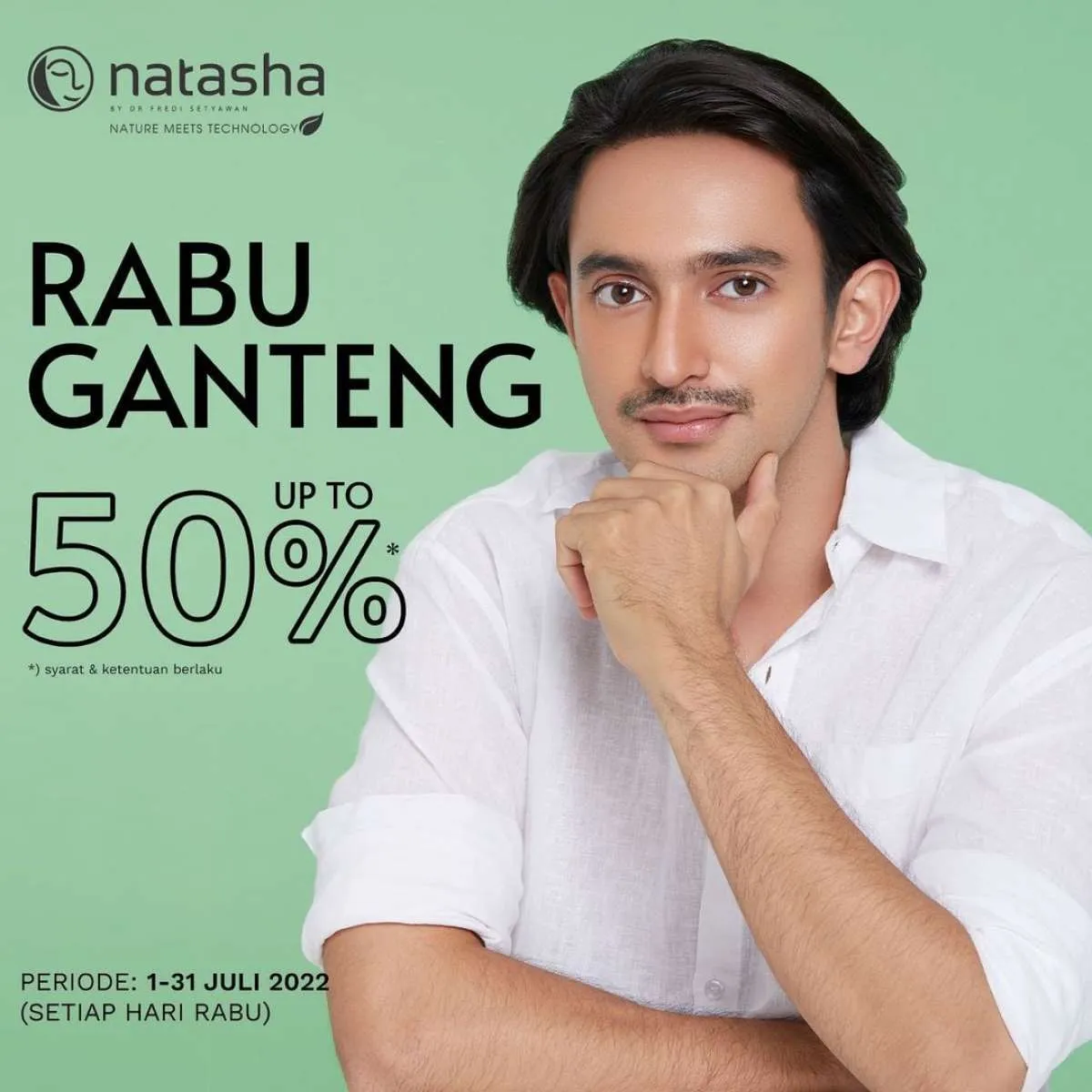 Promo Natasha Rabu Ganteng Periode Juli 2022, Treatment Laser dan Jetpeel Diskon 25%!