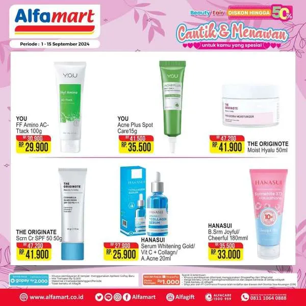 Promo Alfamart Beauty Fair Diskon s/d 50% Periode 1-15 September 2024