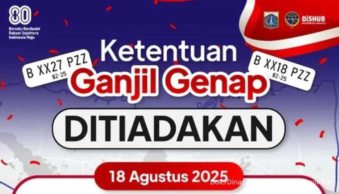 Ganjil Genap Jakarta Hari Ini (18 Agustus 2025) Berlaku atau Tidak?