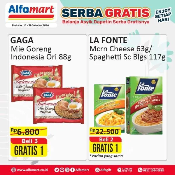 Promo Alfamart Serba Gratis Periode 16-30 Oktober 2024