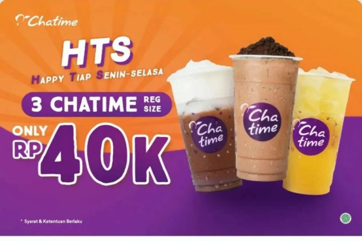 Promo Chatime 4-5 April 2022, Beli 3 Chatime Rp 40.000 via Aplikasi Chatime