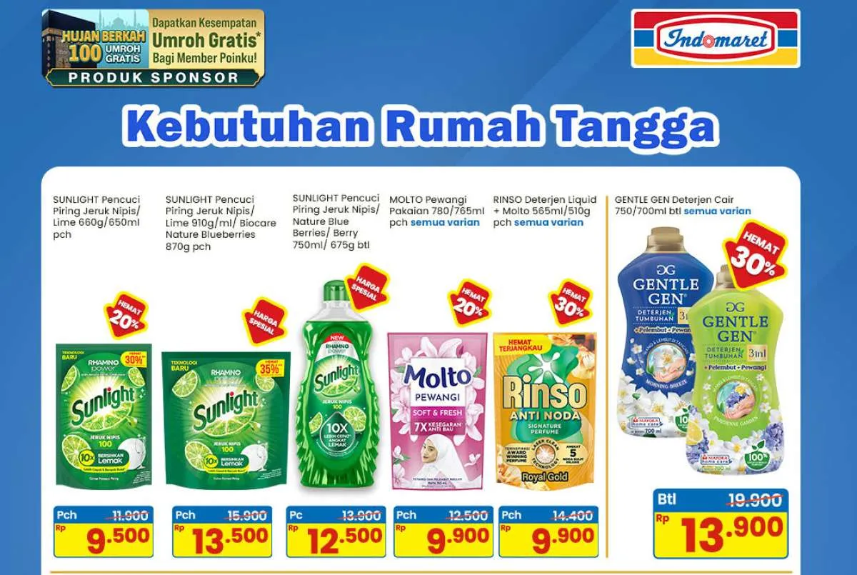 Promo Deterjen & Sabun Mandi di Indomaret Januari, Belanja Lebih Hemat