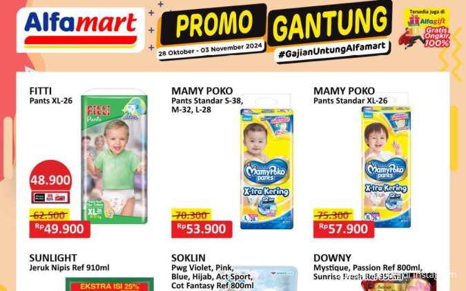 Promo JSM Alfamart Gantung 1-3 November 2024, Mamy Poko dan Sunlight Lebih Murah