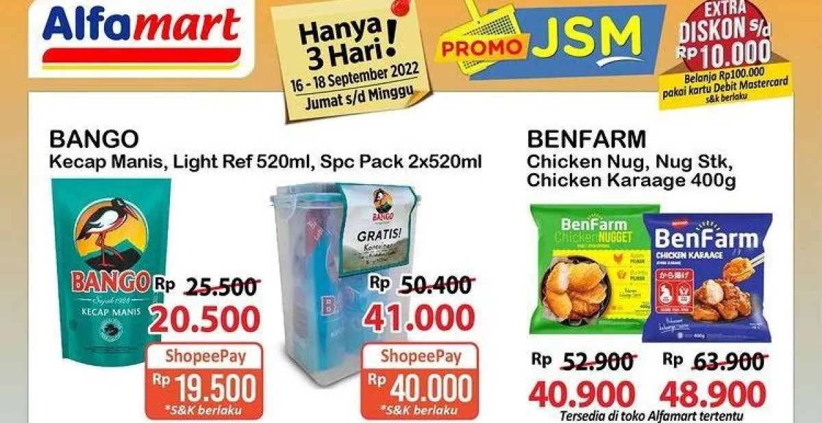 Promo JSM Alfamart hingga 18 September 2022, Ekstra Diskon Sampai Rp 10.000
