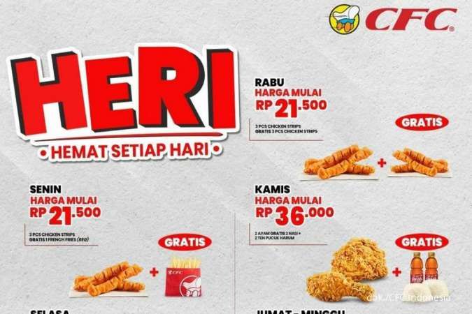 Promo CFC 11-24 Juli 2022, Hemat Setiap Hari Aneka Menu Berbeda Gratis dari CFC