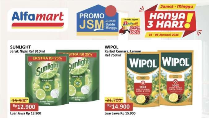 Katalog Promo JSM Alfamart Hanya 3 Hari Periode 3-5 Januari 2025, Hemat Awal Tahun!