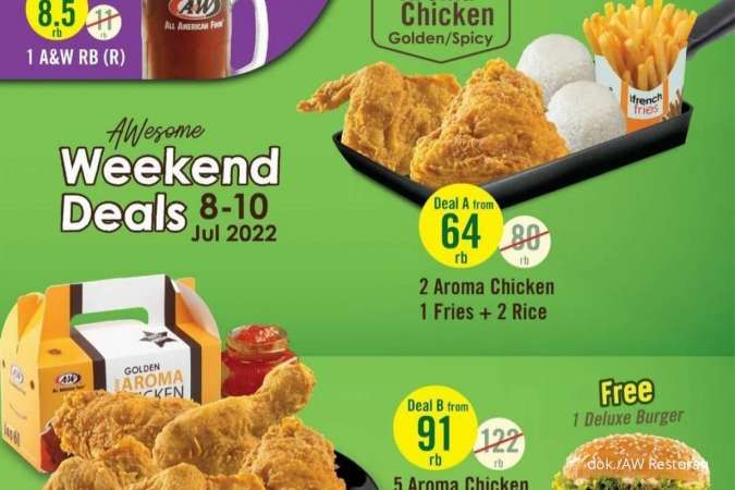 Promo AW Restoran 8-10 Juli 2022, Diskon Paket Ayam, Nasi, dan Kentang Rp 64.000