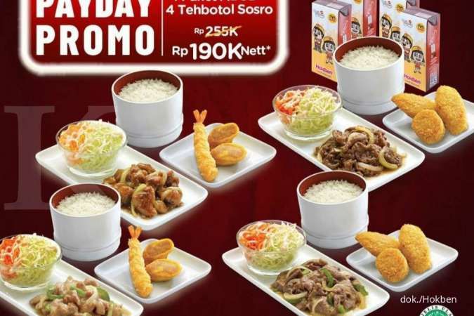 Promo Payday Hokben 25-31 Januari 2022, Beli 4 Paket ABCD Rp 190.000 di GoFood