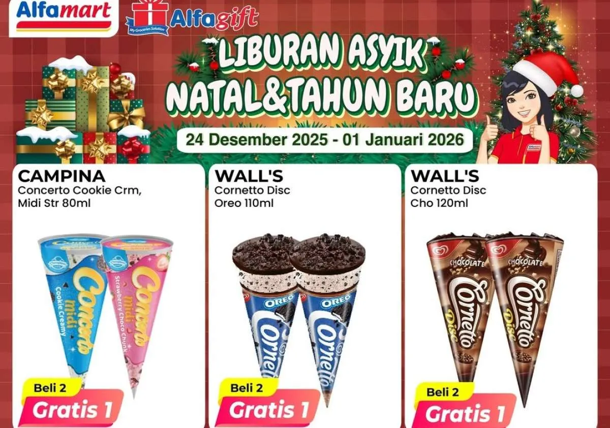 Promo Alfamart Natal 2025 & Tahun Baru 2026, Diskon Es Krim Hingga Snack