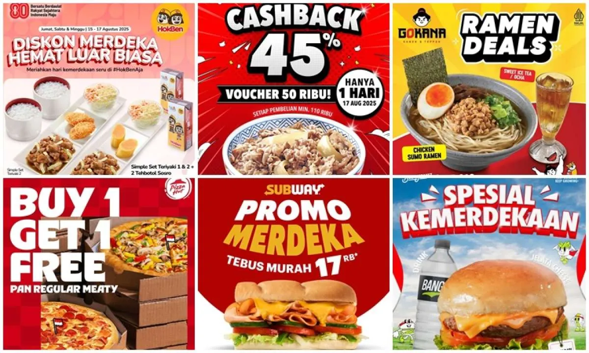 14 Promo Kuliner Kemerdekaan RI ke-80 17 Agustus 2025, Subway sampai HokBen
