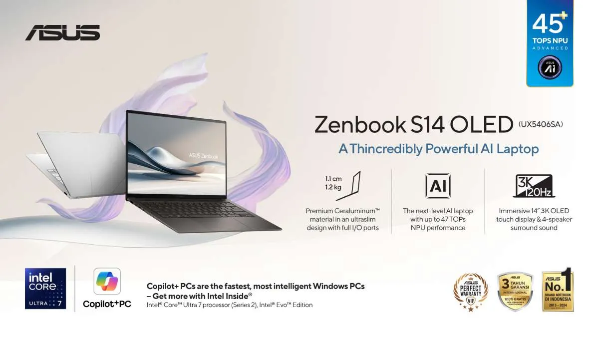 5 Hal yang Bikin ASUS Zenbook S14 OLED UX5406SA Pas untuk Teman Kerja Harian 