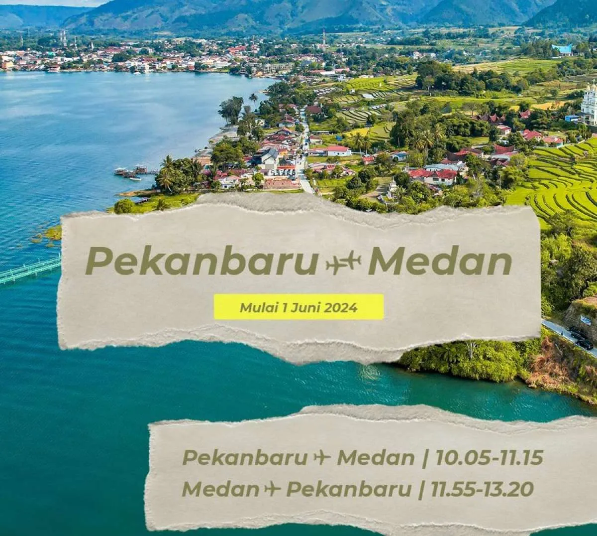 Rute Pekanbaru – Kualanamu yang Instagramable, Penerbangan Perdana 1 Juni 2024