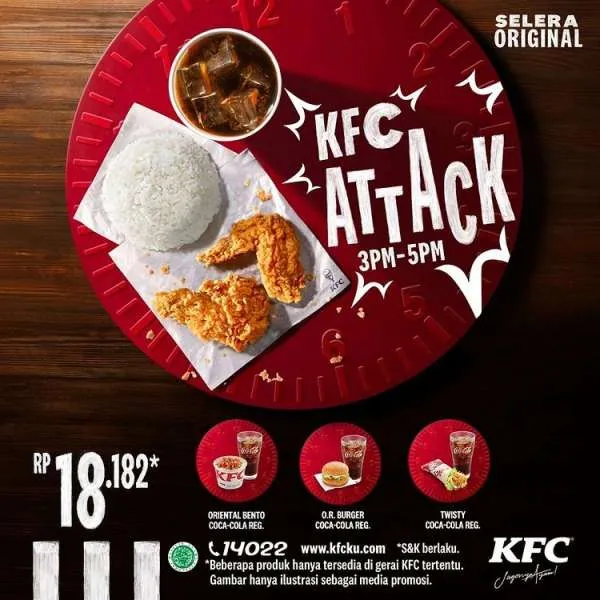 Promo KFC Attack Senin-Jumat Jam 3-5 Sore