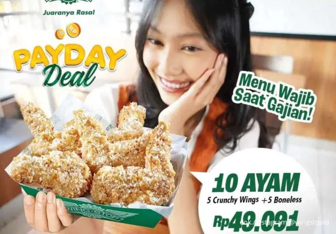 Promo Wingstop Payday Deal 24 Juli-3 Agustus, 10 Ayam Goreng Cuma Rp 49.000-an