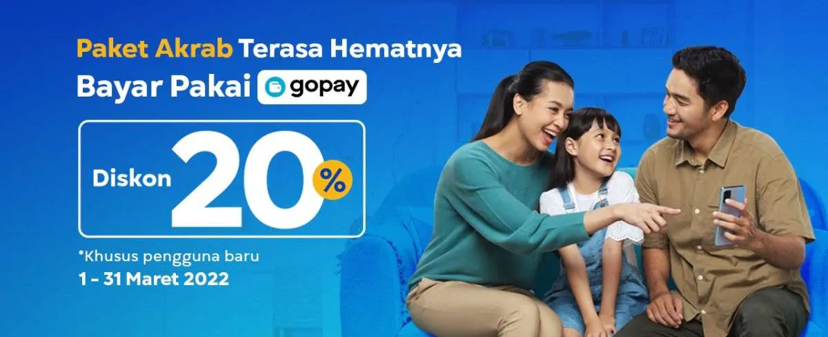 Aktivasi Paket Akrab XL Pakai GoPay Cashback 20%, Simak Promonya!