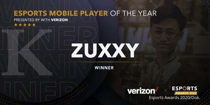 Zuxxy berhasil mendapat penghargaan Esports Mobile Player of The Year Esports Awards 2020
