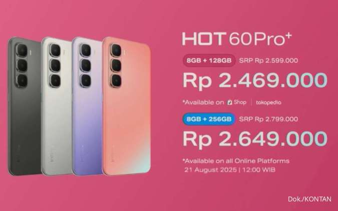 Harga Mulai Rp 2,6 Juta, Infinix Hot 60 Pro+ Resmi Rilis di Indonesia