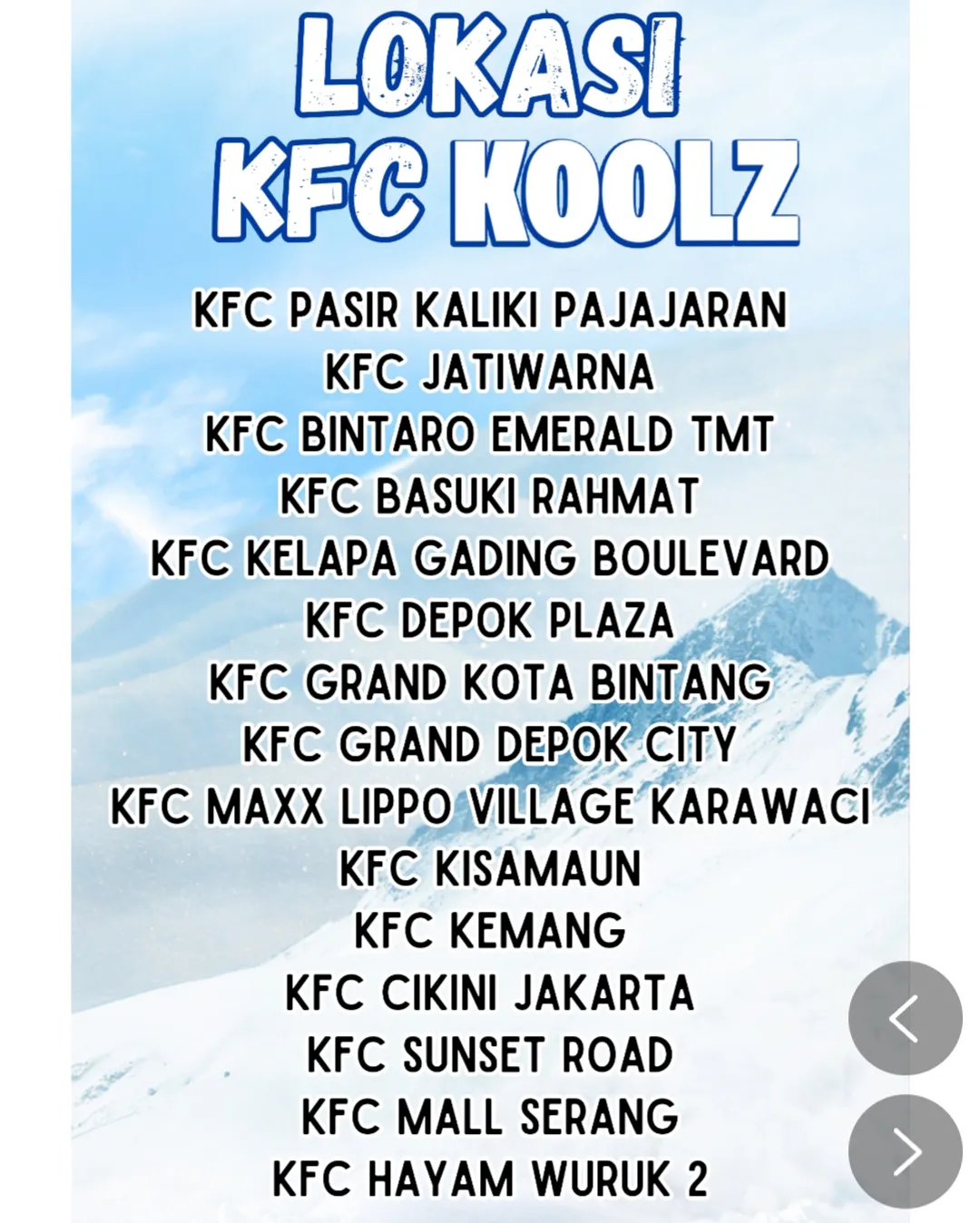 Lokasi KFC Koolz