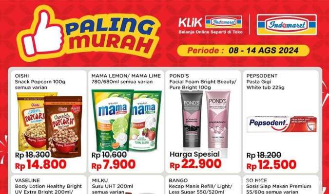 Promo Indomaret Weekend, Beli Pond's Facial Foam-Vaseline Body Lotion Harga Spesial