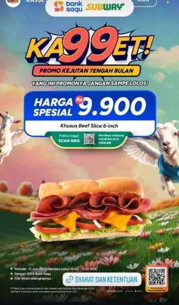 Promo KA99ET Bank Saqu dengan Subway