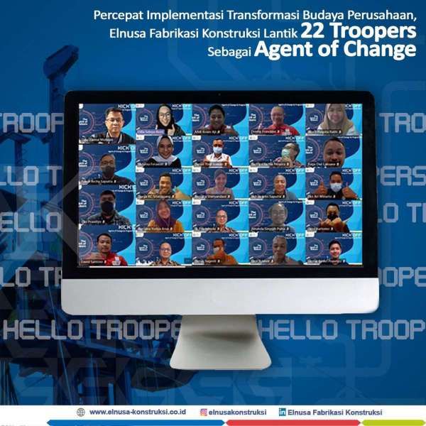 Percepat Transformasi Budaya Perusahaan, Elnusa Fabrikasi Konstruksi Lantik 22 Troopers Sebagai Agent of Change