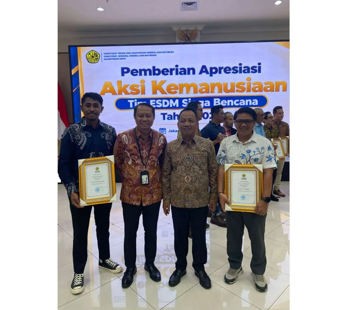 Dedikasi untuk Kemanusiaan, NHM Raih Penghargaan Tim ESDM Siaga Bencana 2026
