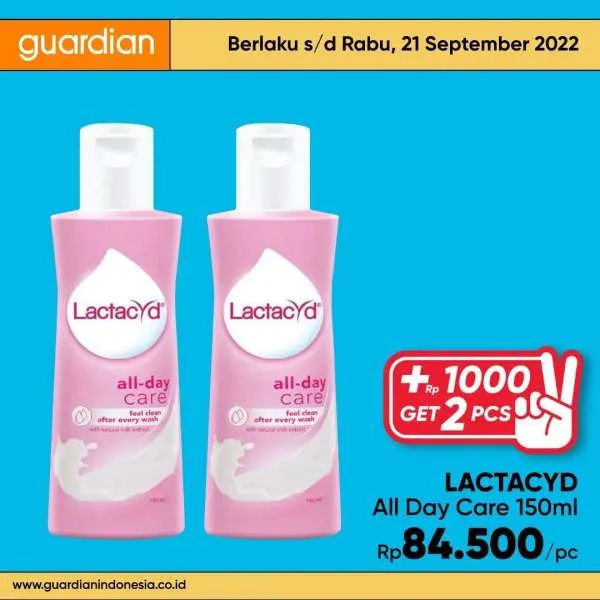 Promo Guardian +1000 Get 2 Pcs Periode 15-21 September 2022