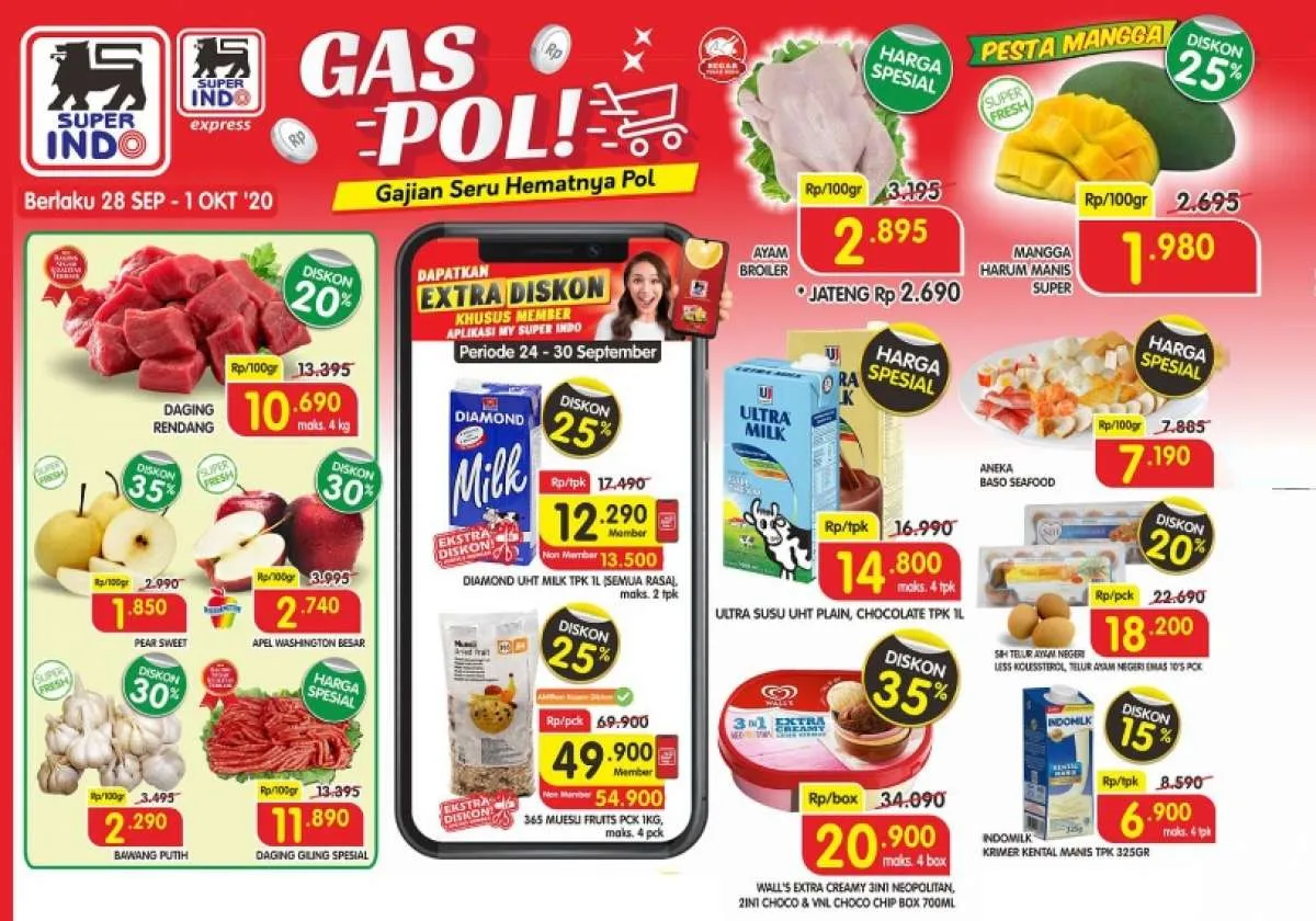 Promo Superindo hari ini (30/9), 1 ons daging rendang Rp 10.000-an!