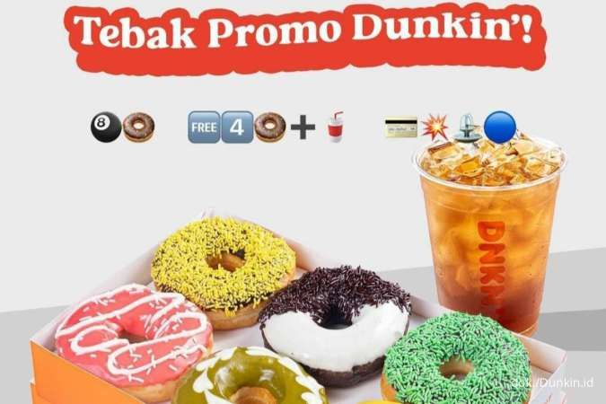 Promo Dunkin Hari Ini, Pesan 12 Donat dan 1 Minuman Cuma Rp 101.000 via BCA dan Flazz
