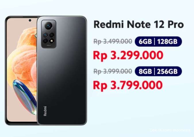 Daftar Harga HP Redmi Note 12 Pro