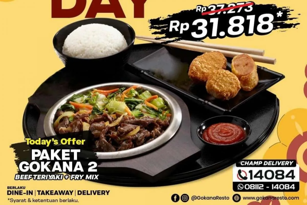 Promo Gokana Thursday is Teppan Day (10/2), Diskon Paket Gokana 2 Cuma Rp 31.818