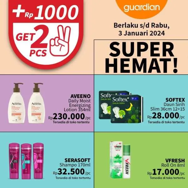 Promo Guardian Super Hemat Periode 21 Desember 2023-3 Januari 2024