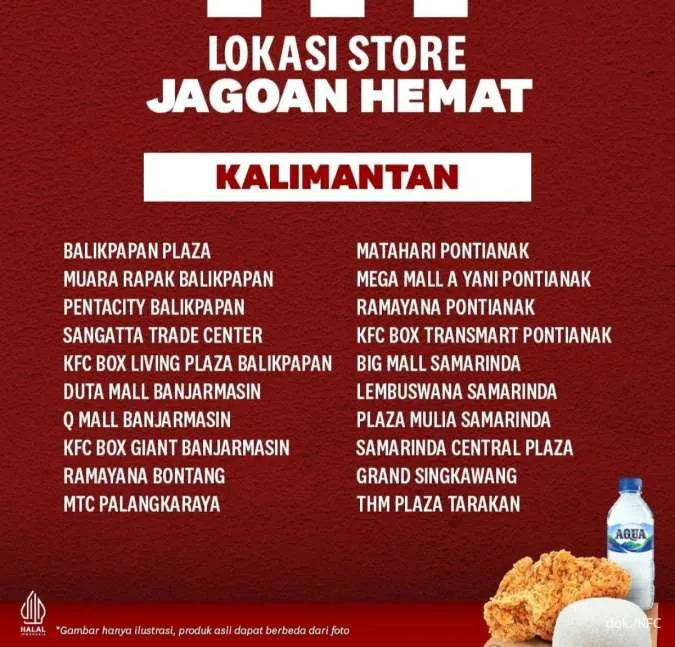 Lokasi Store Promo KFC Paket Jagoan Hemat 