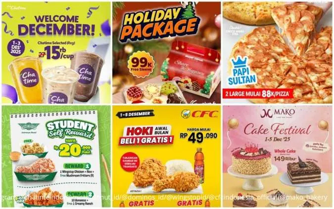 7 Daftar Promo Awal Bulan Desember 2025, Jajan Chatime hingga Mako Bakery Lebih Hemat