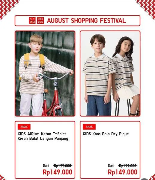 Promo Uniqlo August Shopping Festival Kids