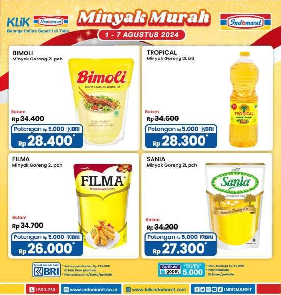 Promo Indomaret 1-7 Agustus 2024, Promo Minyak Goreng Murah