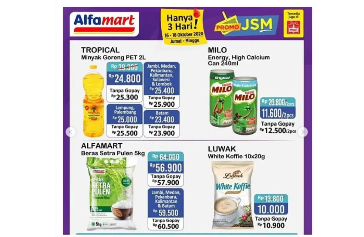 Promo Alfamart JSM terbaru, diskonan Sabtu 17 Oktober 2020!