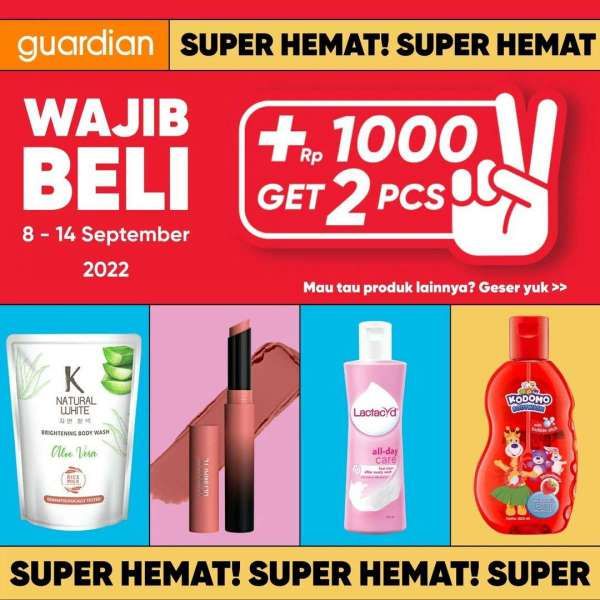 Promo Guardian 8-14 September 2022, Tambah Uang Rp 1.000 Dapat 2 Pcs Body Wash