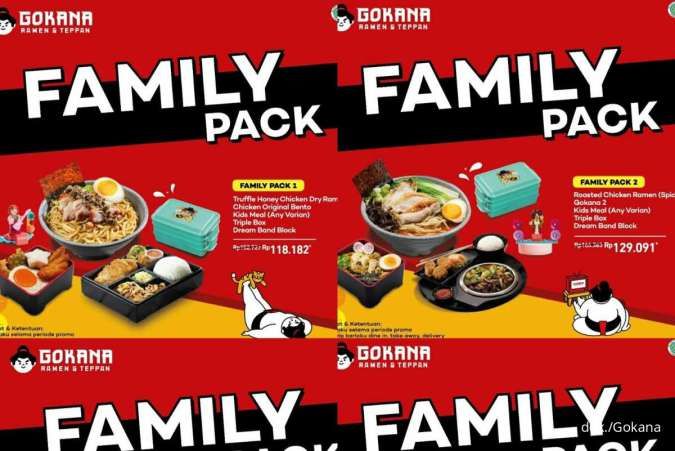 Promo Gokana Februari 2023, Paket Family Pack Khusus Keluarga Harga Lebih Hemat