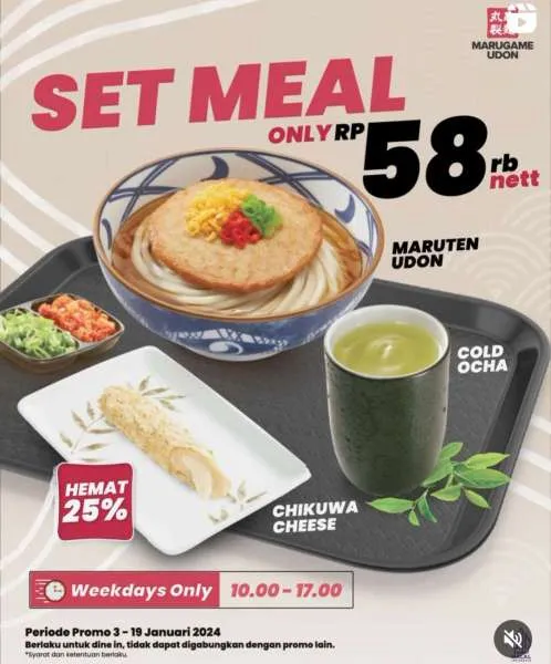 Promo awal tahun 2024 di Marugame Udon