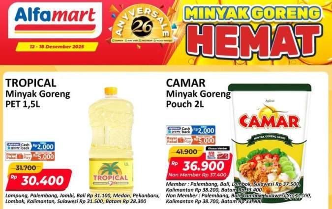 Promo Minyak Goreng di Alfamart 12-18 Desember 2025, Ada Tropical Rp 30.400