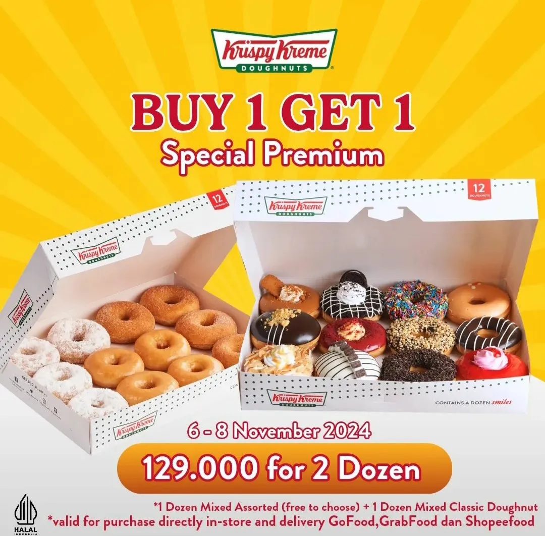 Promo Krispy Kreme Buy 1 Get 1 Dozen